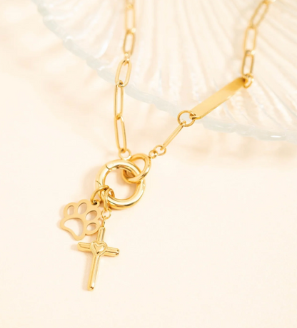 Engravable Paperclip Charm Necklace