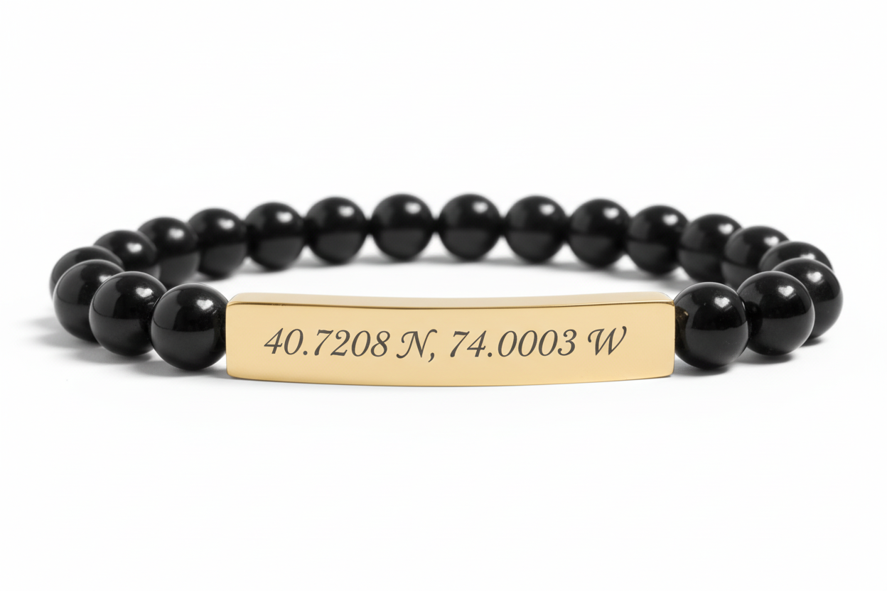 Natural Stone Curved Bar Bracelet