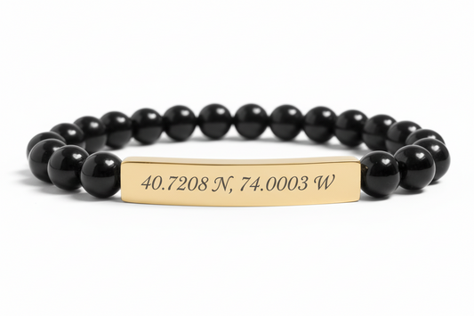 Natural Stone Curved Bar Bracelet