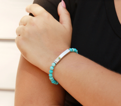 Natural Stone Curved Bar Bracelet