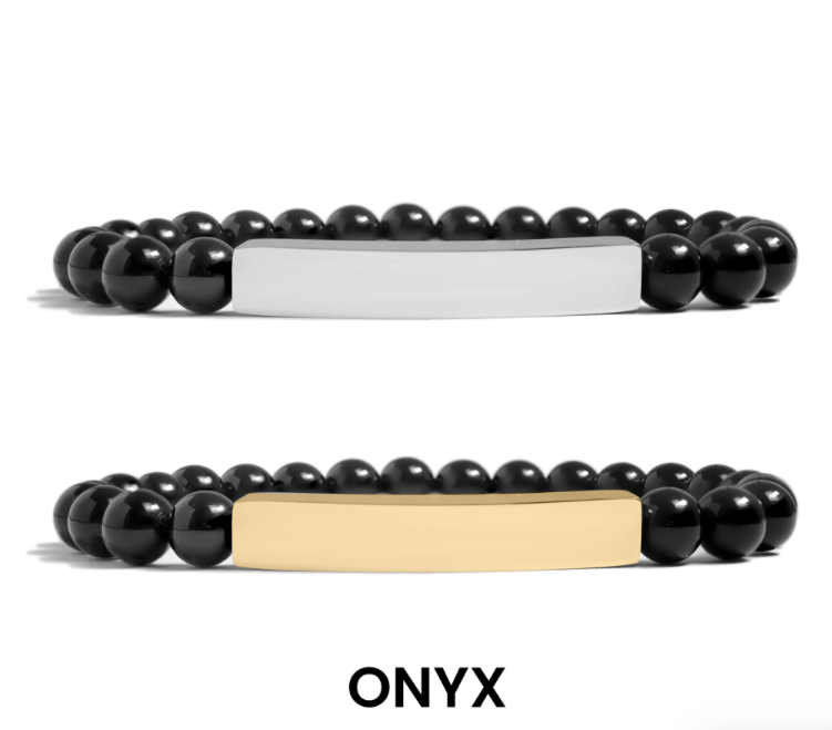 Natural Stone Curved Bar Bracelet