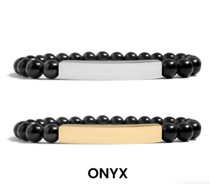 Natural Stone Curved Bar Bracelet