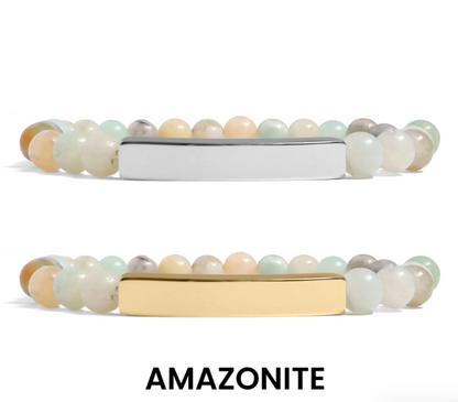Natural Stone Curved Bar Bracelet