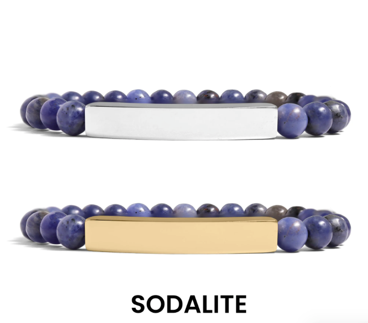 Natural Stone Curved Bar Bracelet