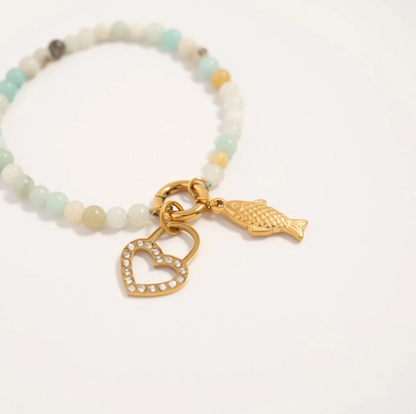 Natural Stone Charm Bracelet