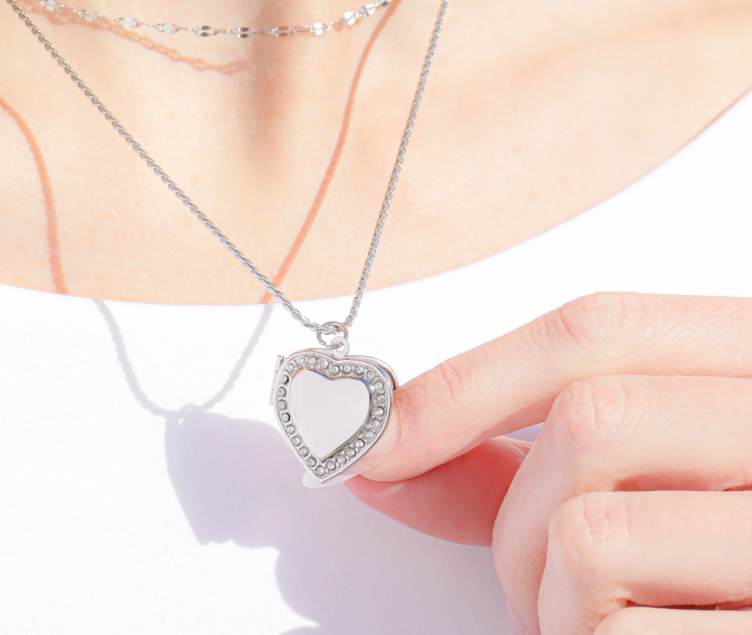 Heart Locket with Stones Charm