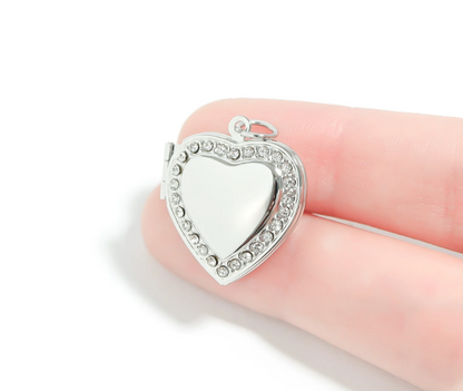 Heart Locket with Stones Charm