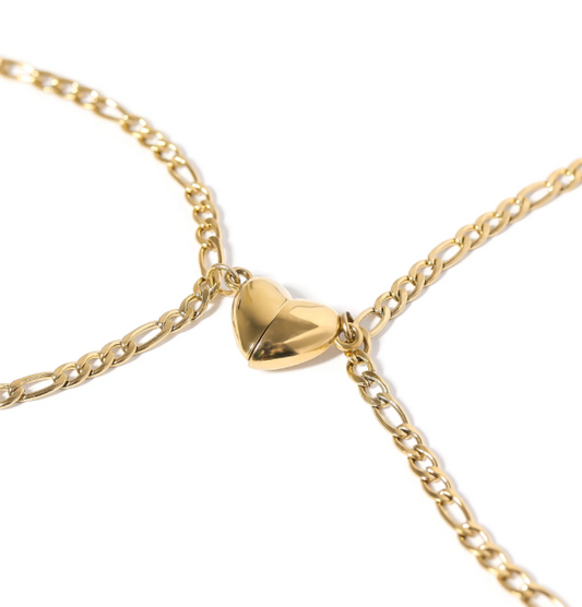 Heart Magnetic Clasp Charm Set (2 bracelets, 1 full heart)
