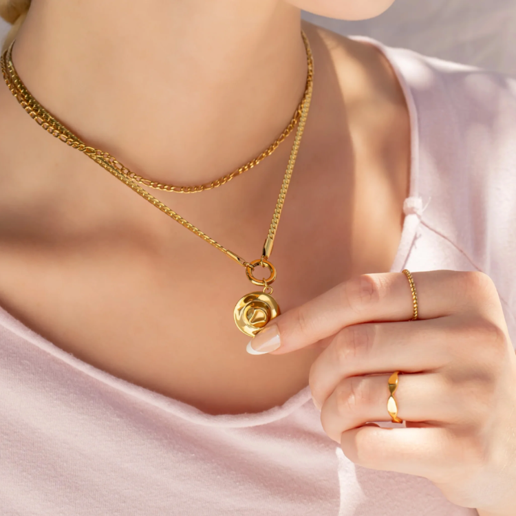 Curb Chain Charm Necklace