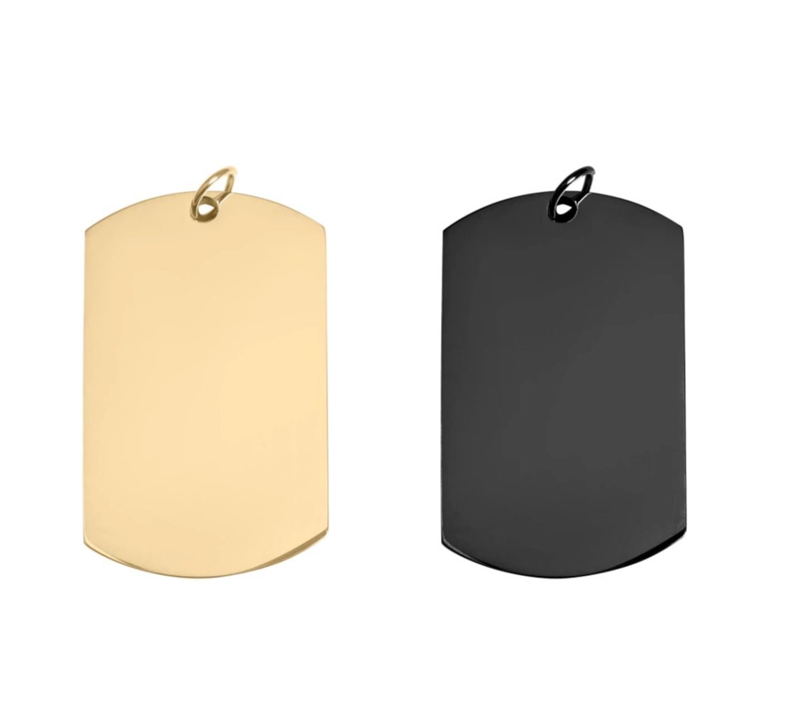 Gold Dog Tag 30x50 mm