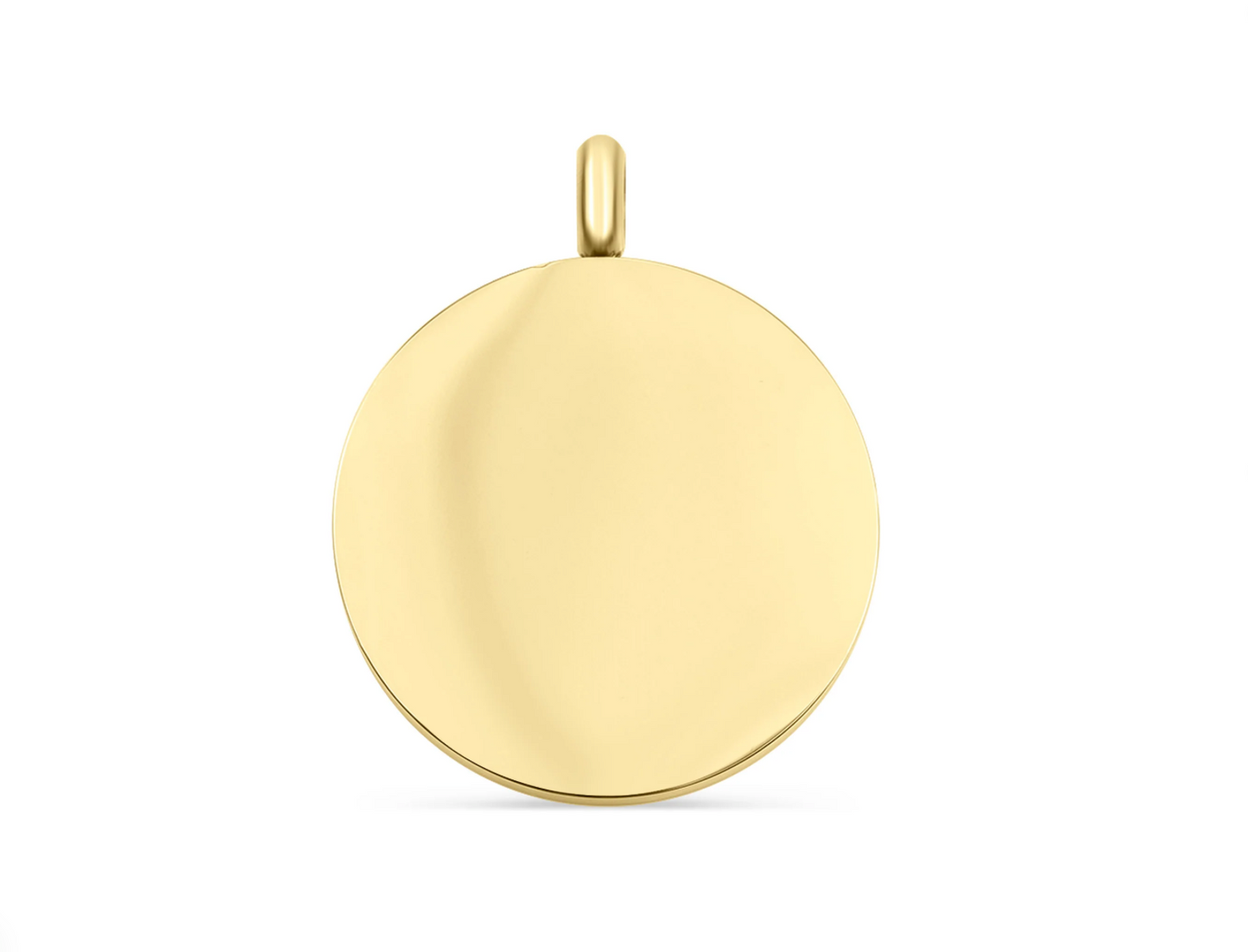 Round Pendant 1" or 1.25" - 17K Gold Coated Stainless Steel