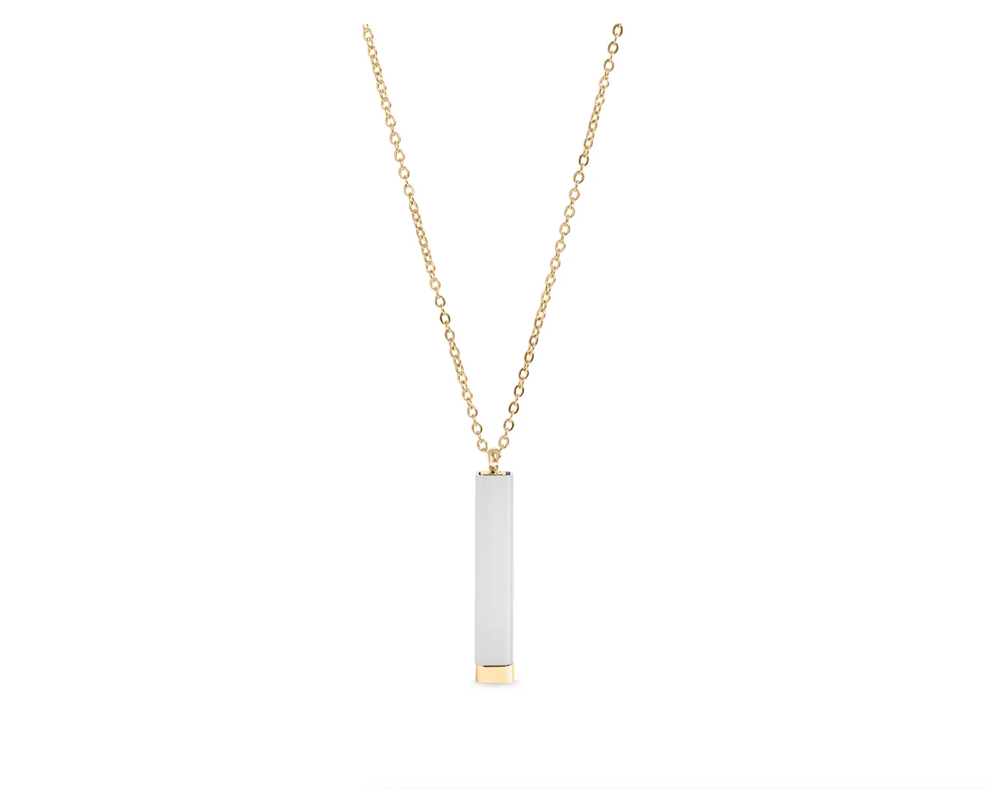 Hidden Message Sliding Blank Bar Necklace- 18K Gold Coated Stainless Steel