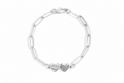 Two Heart Paperclip Bracelet - 18K Gold Coated Stainless Steel