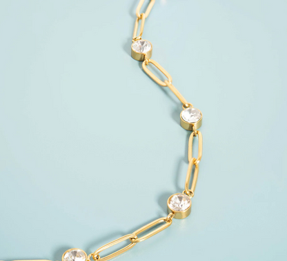 Crystal Paperclip Necklace