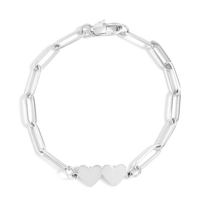 Two Heart Paperclip Bracelet