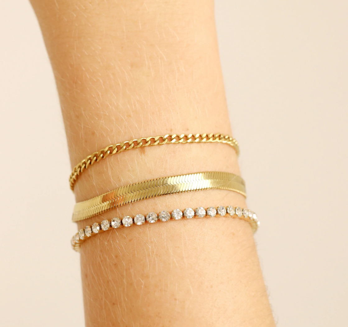 Herringbone Chain Bracelet Gold