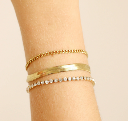 Herringbone Chain Bracelet Gold