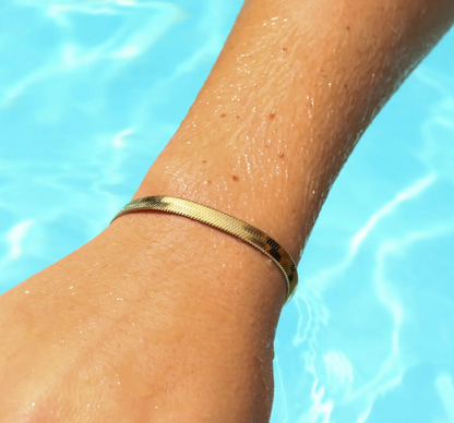 Herringbone Chain Bracelet Gold