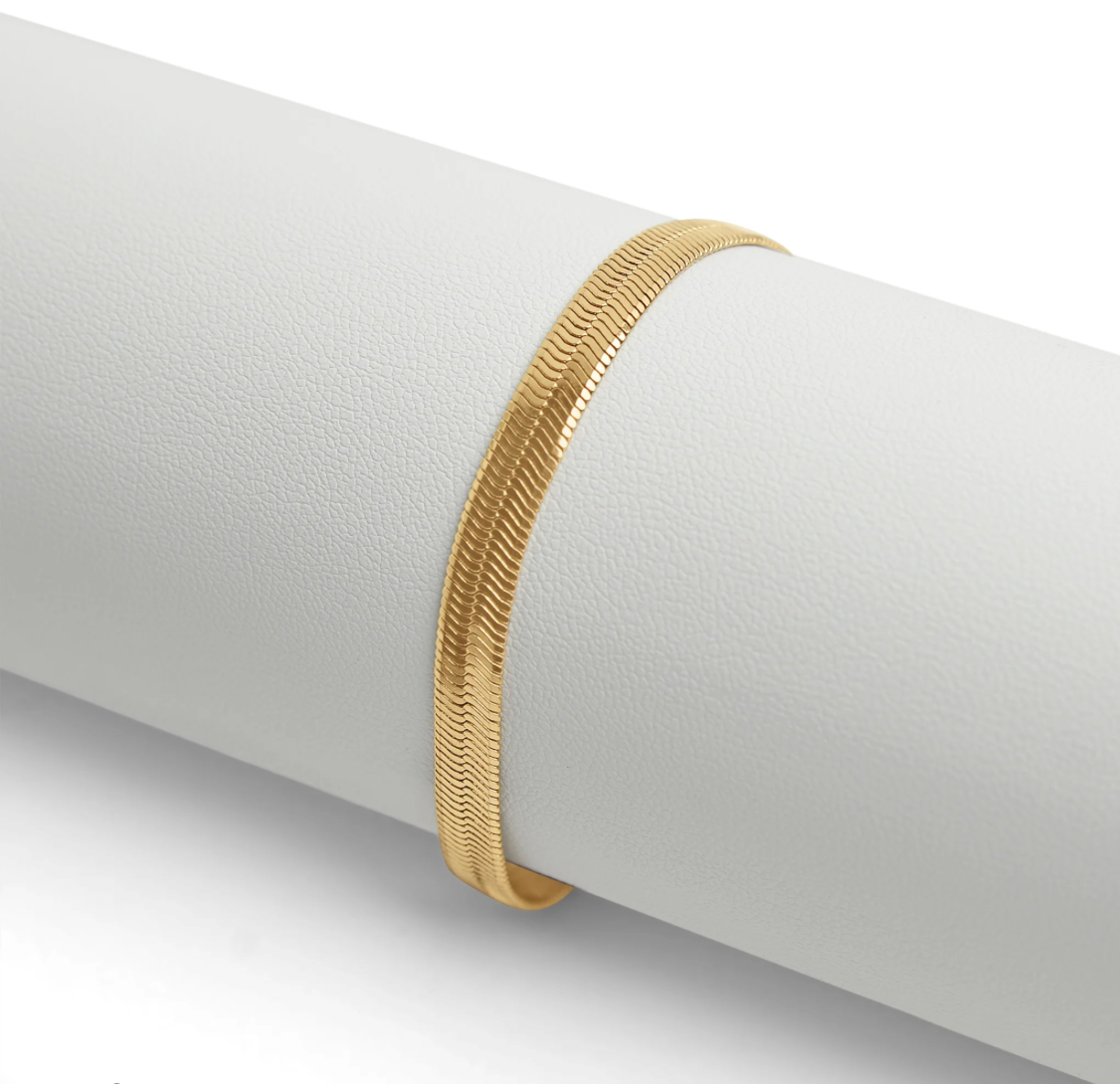 Herringbone Chain Bracelet Gold