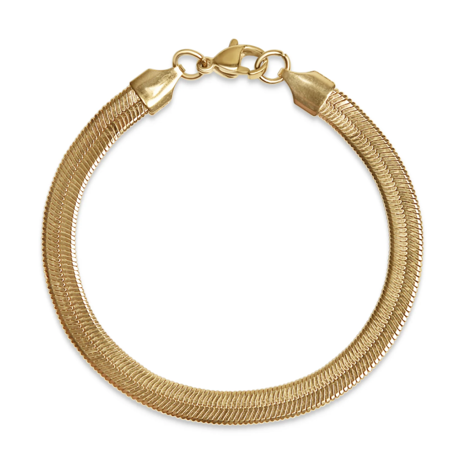 Herringbone Chain Bracelet Gold